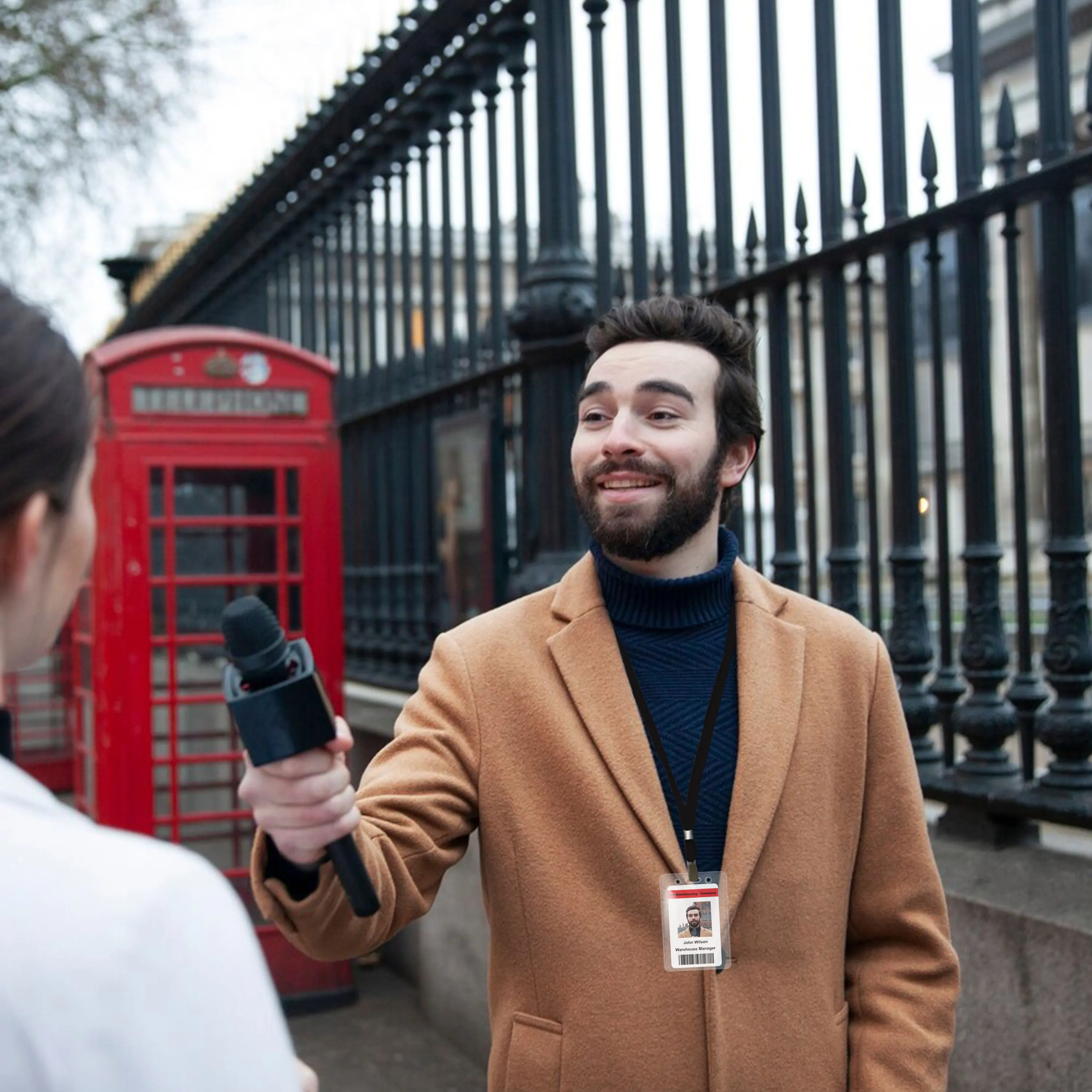 Bestom Clear Flexible Vinyl Vertical Proximity Card Holder ID Card Holder Retractable Key Chain