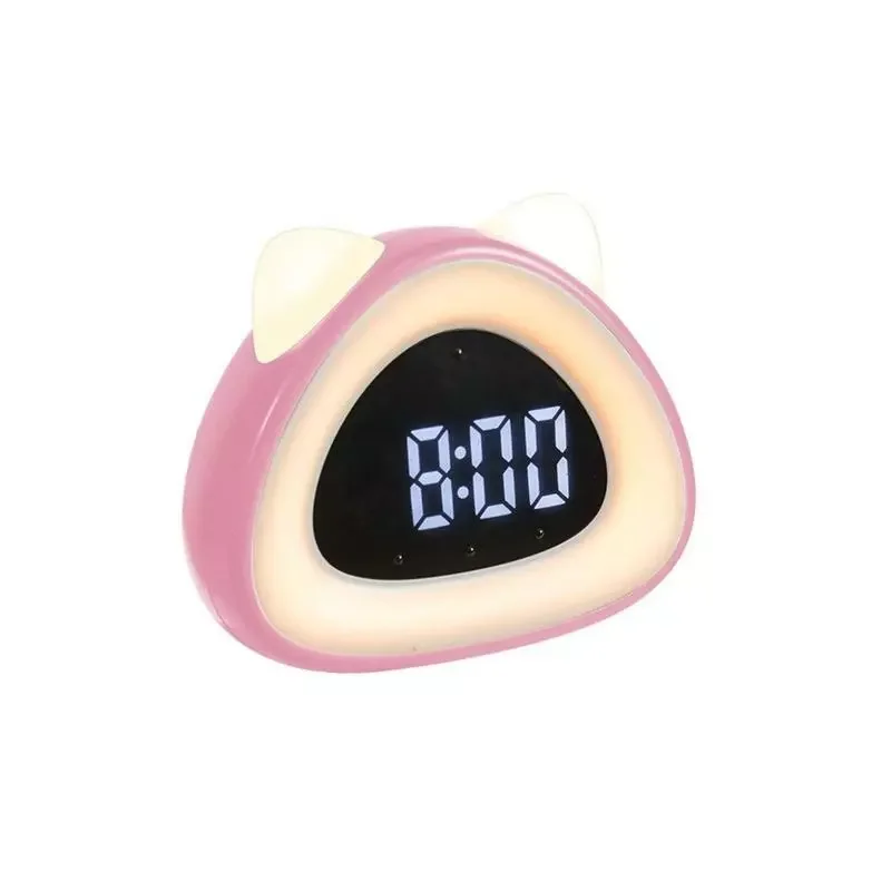 Creative Cute Cat Type Children Alarm Clock Sleep Led Smart Table Wake up Desktop Digital