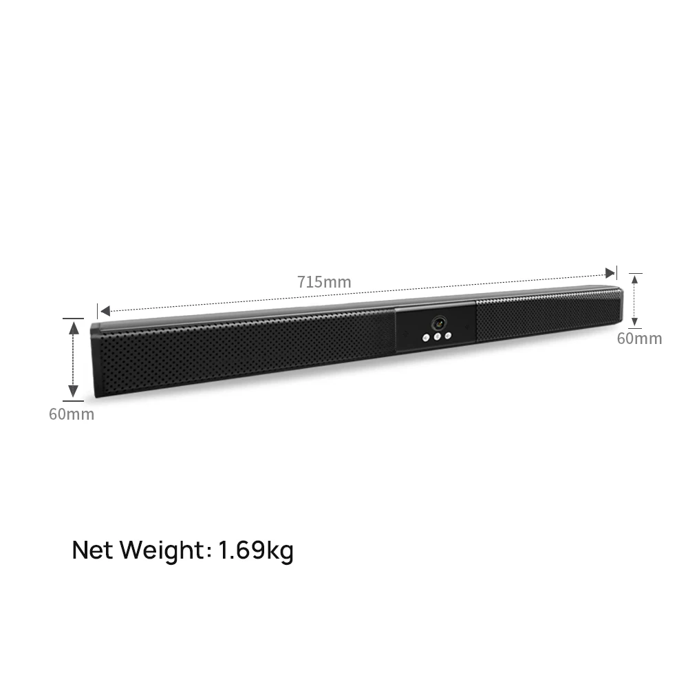 Video Sound Bar MeetingPods 4K UHD Camera 3D Surround Sound 60Watt Speakers with BT for Board Rooms Smart Whiteboard Accessories