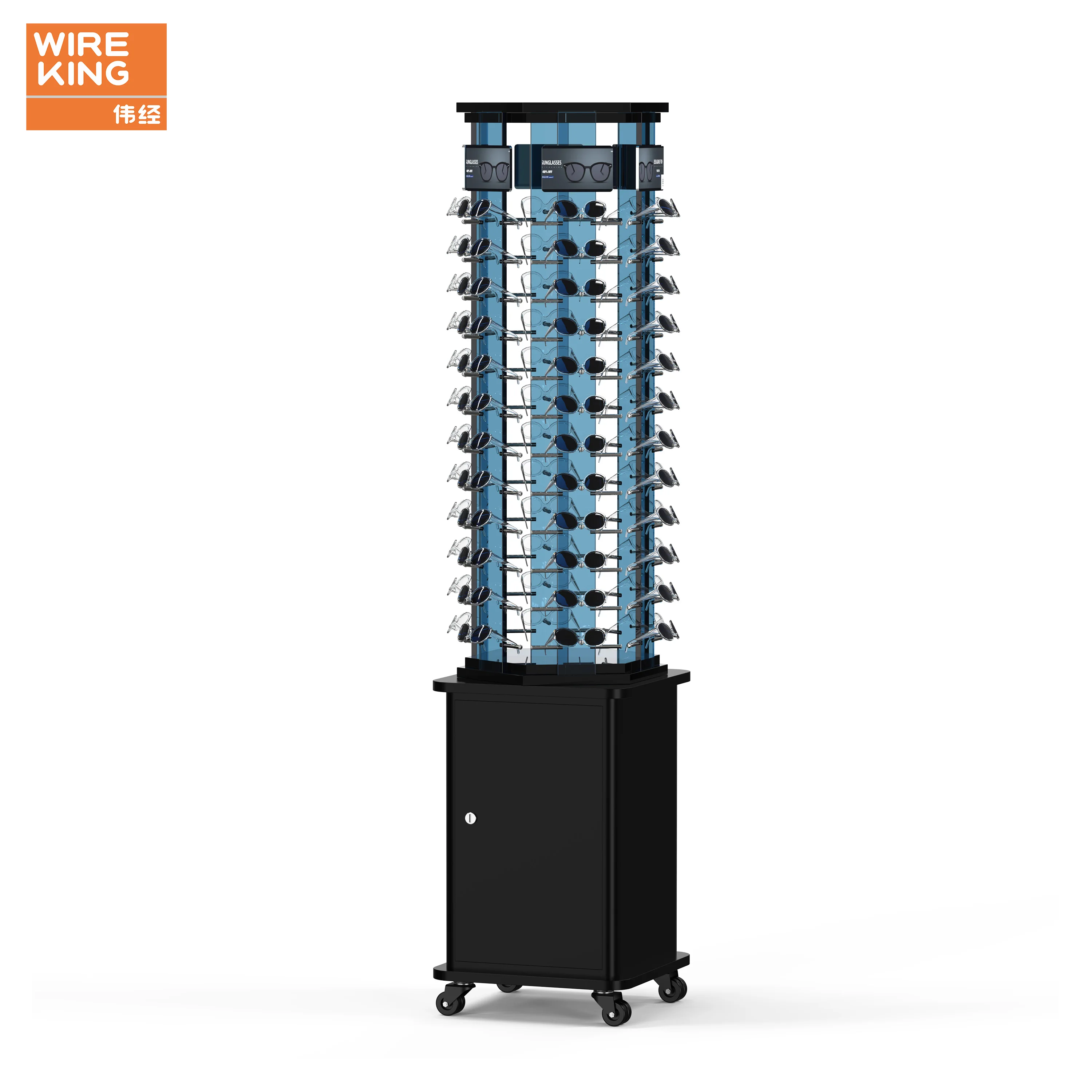 Customized Rotating Floor Standing Glasses Store Display Stand Metal Display Rack Sunglasses Display Rack