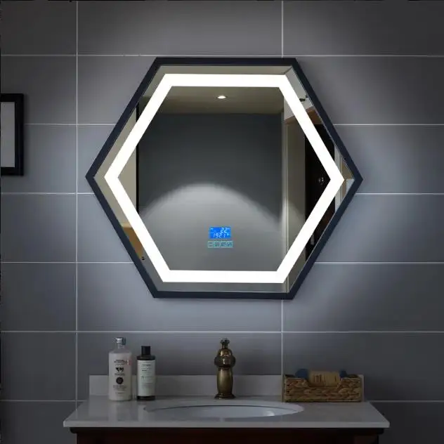 LED Bathroom Mirror Illuminated Anti Fog LED Light Bathroom Smart Makeup Vanity Mirror, Touch Dimming Switch Color Temp