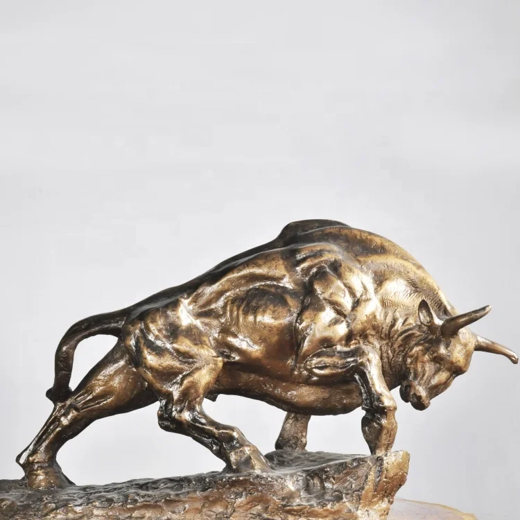 Famous Outdoor Decoration Life Size Animal Bronze Bull Statue Copper Cattle Sculpture For Garden