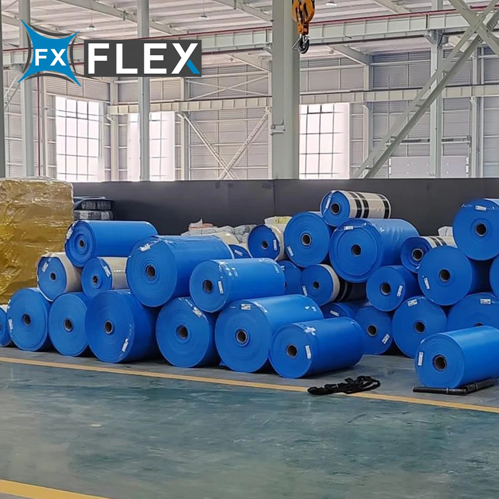 FLFX Custom PVC Coated Tarpaulin Gsm 400 to 650 Gsm Food Grade PVC Tarpaulin Sheet