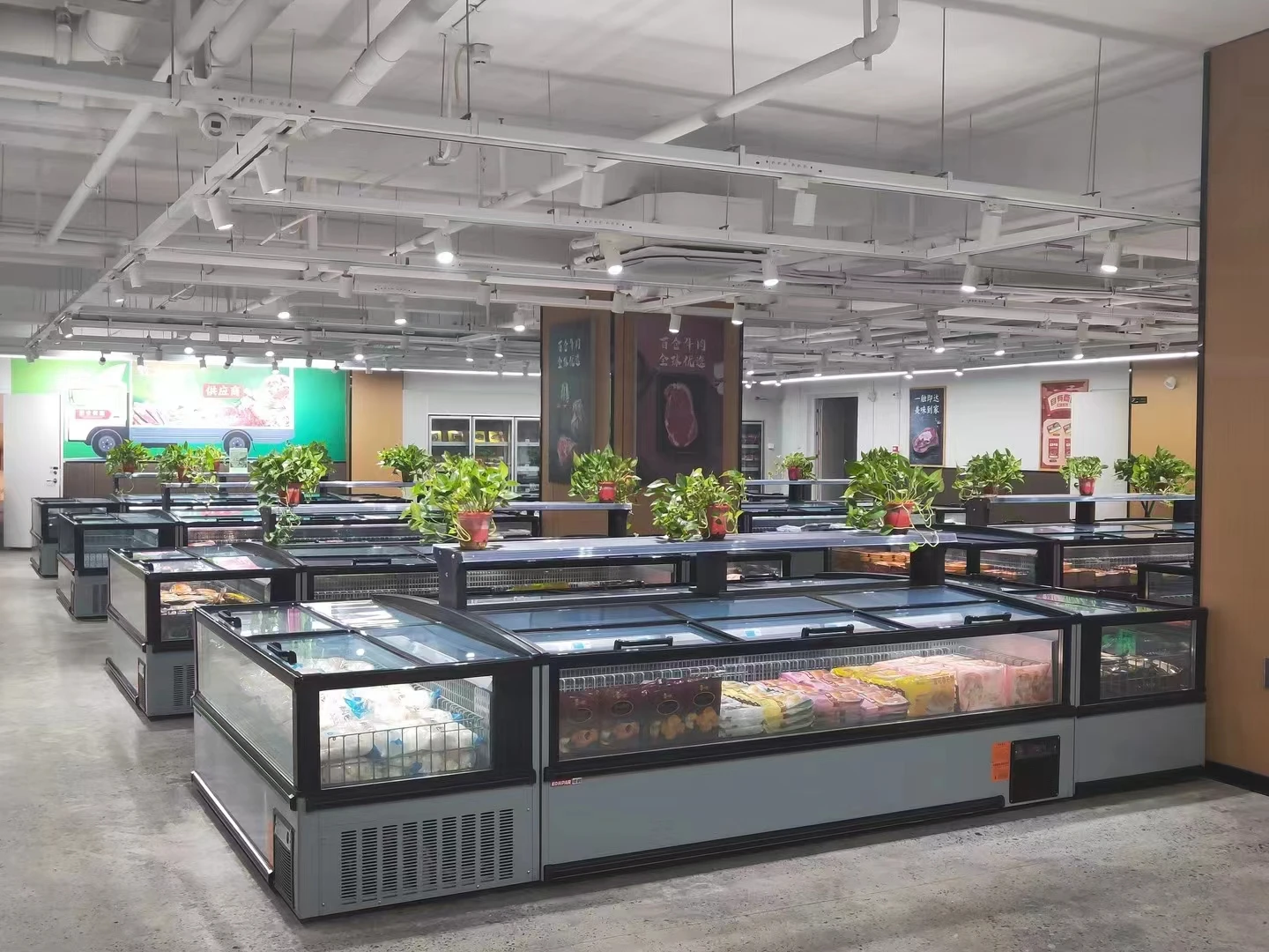 Island freezer for supermarket ice cream showcase display sliding glass door cabinet showcase combined refrigerator