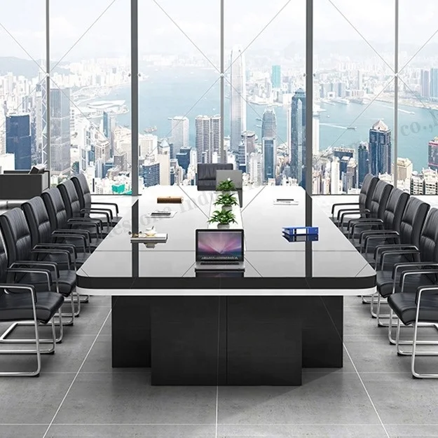 Стол для конференций черный глянцевый 1 комплект