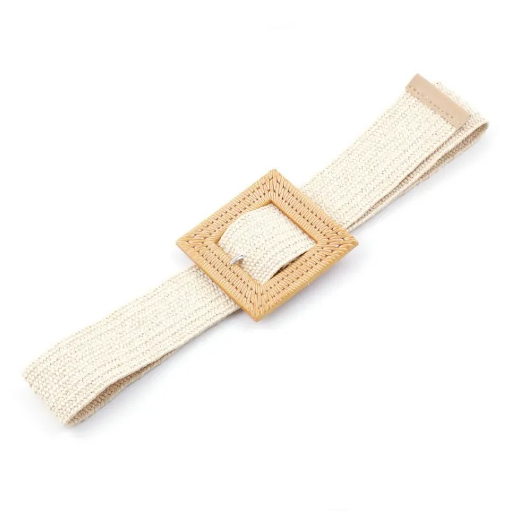 Fashion REACH PP Straw Handmade Resin Round braided Belt