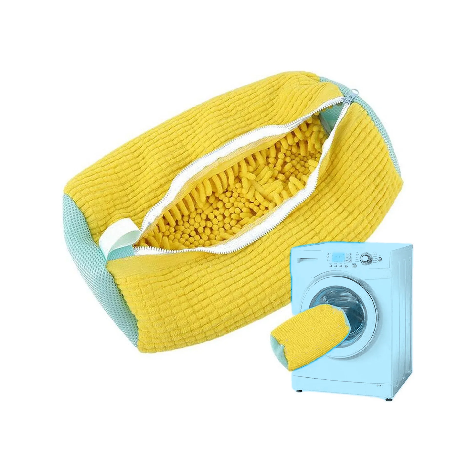Plush Chenille Fabric Shoe Wash Bag Suitable for Washing Machines Multiple Washes Reusable and Durable Deep Cleaning Shoes Bag