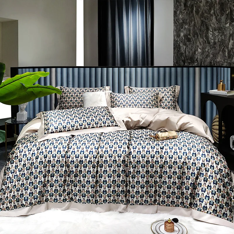 reactive dyeing 120s bedding sets 100% cotton printed home textile bedsheet set