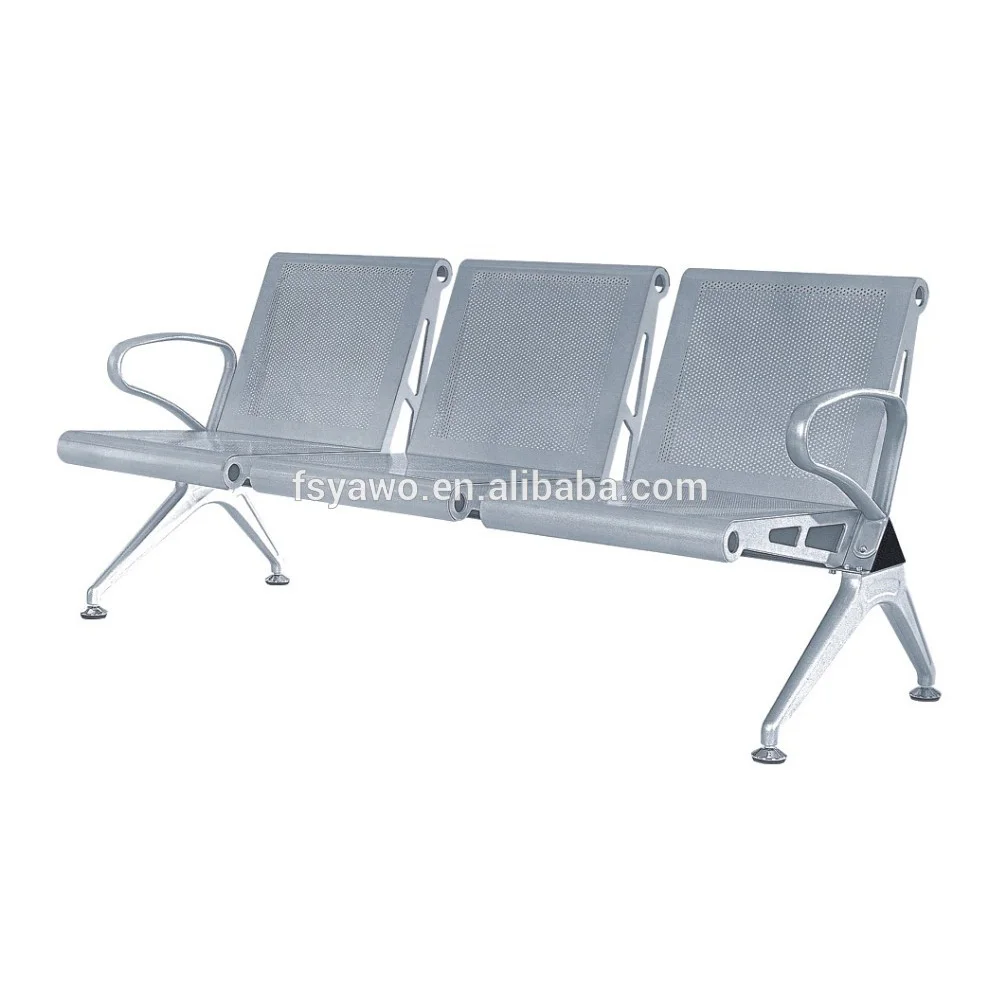 Metal type furniture iron frame tandem chair row waiting chairs