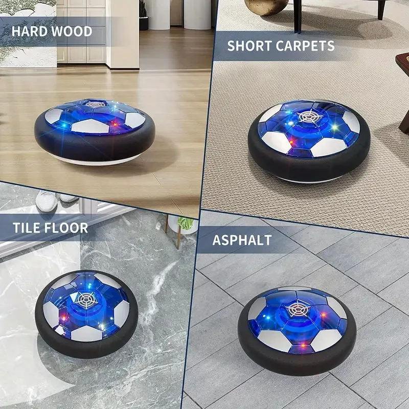 CPS Hover Soccer Ball Floating Gliding Disk Toys Rechargeable Floating Soccer Ball with Led Light-up Indoor Outdoor Sport Toys