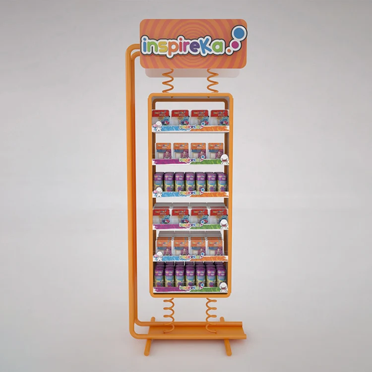 Retail store Metal Floor Standing Stationery display stand Toy display rack