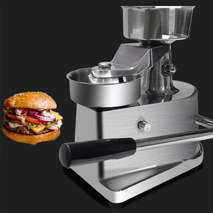 Manual Hamburger Patty Maker 130mm 5 Inch Meat Cake Press Machine Stainless Steel Burger Meat Patty Forming Machine Burgery