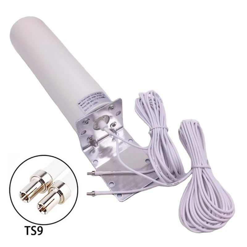 4G LTE Outdoor Antennas S-M-A  male Omni Antenne 5 Meters dual Connector Cable for Huawei ZTE Router Modem