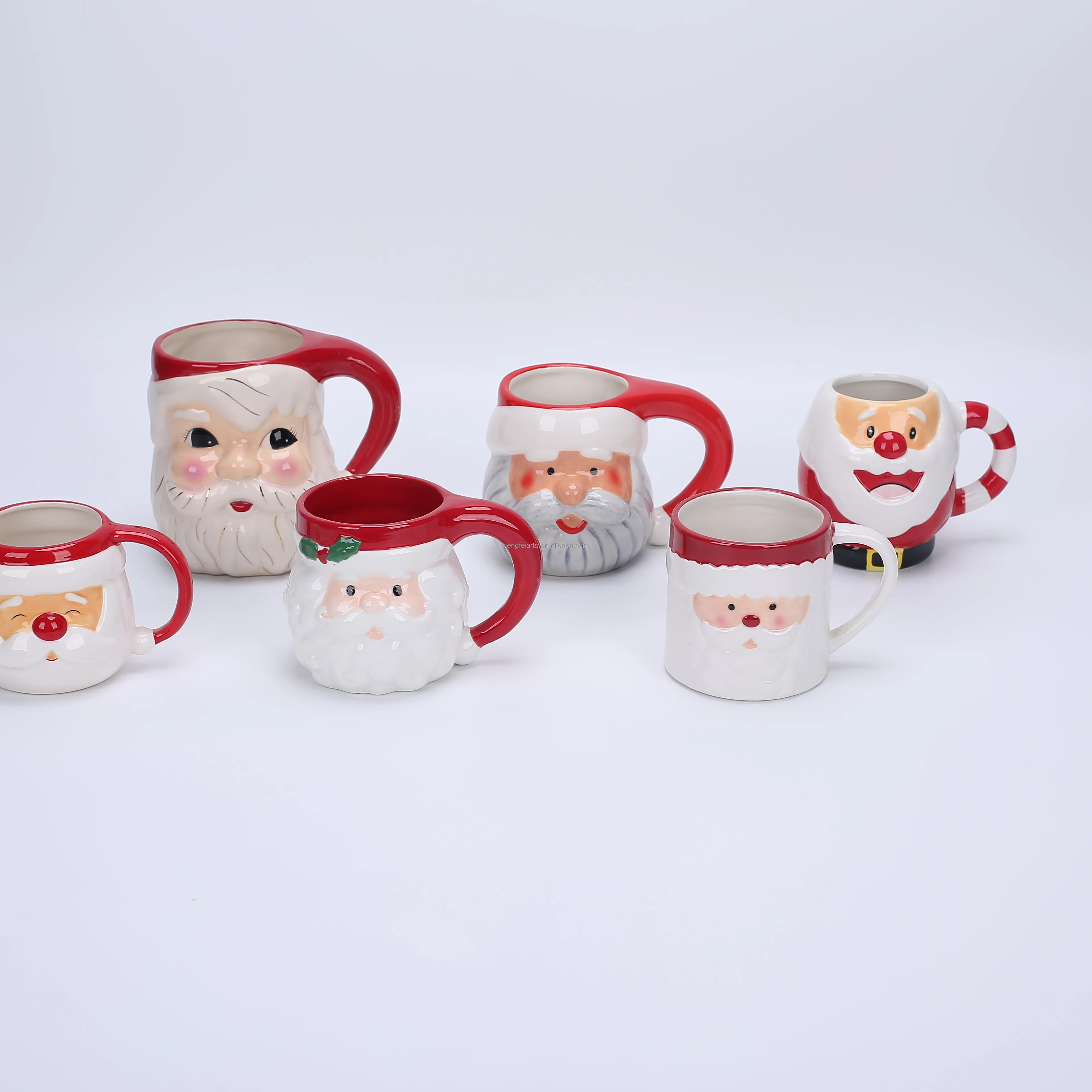 ceramic christmas day mug ceramic coffee cup with cat shape 3D animal mug