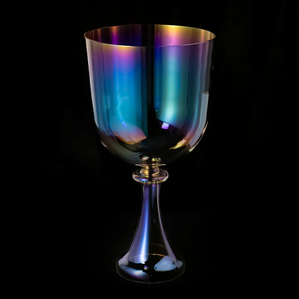 5.25-8.75' pure quartz crystal singing bowls set  sound healing instruments free suede mallet chalice percussion instrument