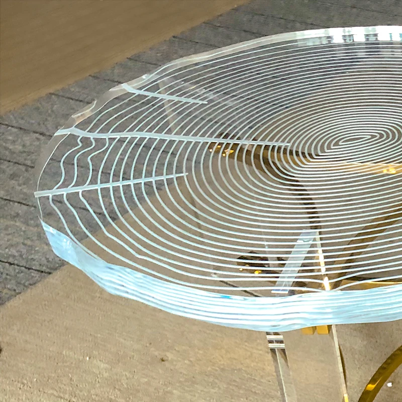 Круглый акриловый подставной стол