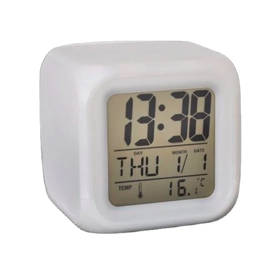 Customized mini sublimation blank Led digital alarm clock