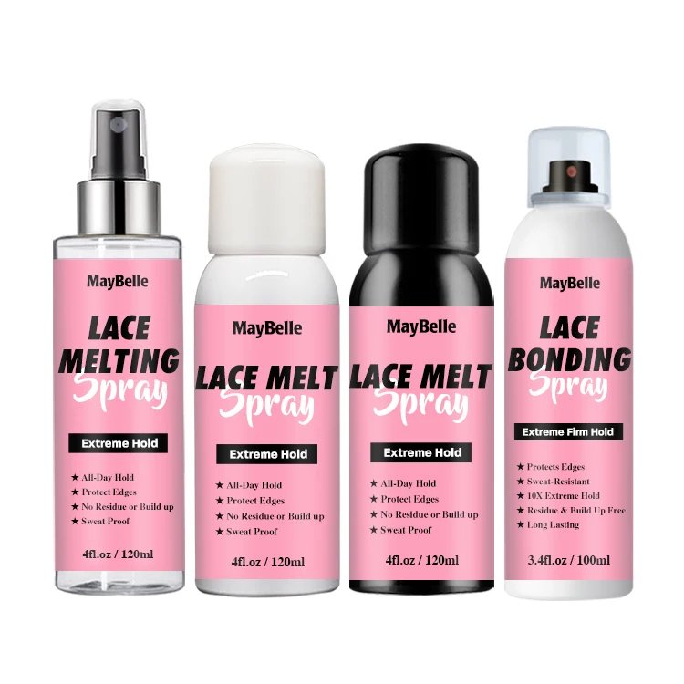 Private Label Support Lace Bond Lace Melt Spray Strong Hold Wig Glue Spray Lace Front Melting Spray for Glueless Wigs Install