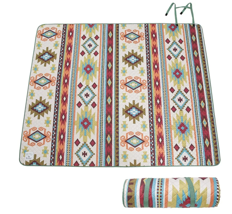 Waterproof washable Warm Fleece Camping Blanket for Cold Weather, 2 in 1 Windproof Stadium Blanket & Large Quilted Picnic Mat