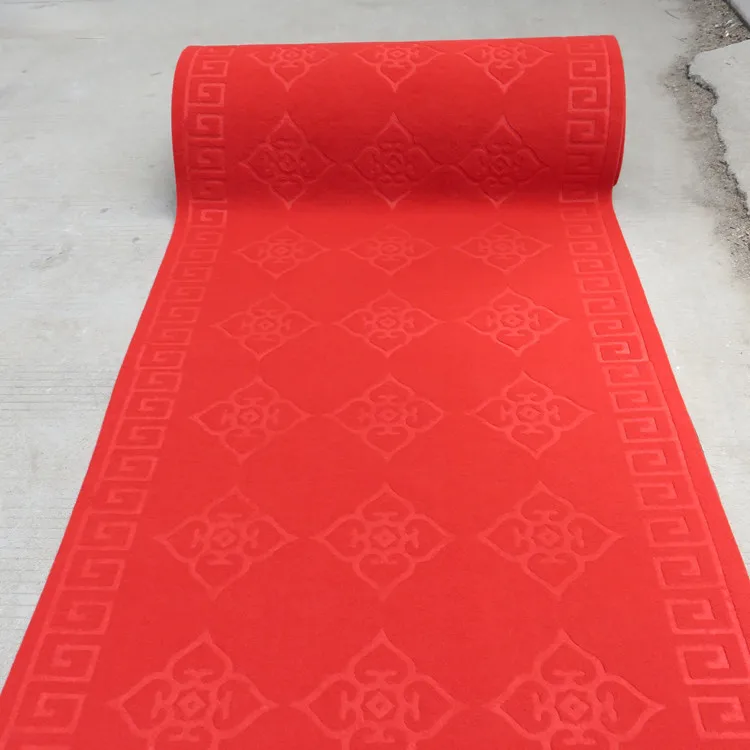 Wholesale bright red embossed carpet corridor home floor mat outdoor wedding hotel carpets
