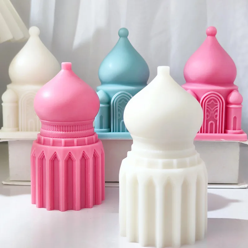 C462 Ancient Silk Road Arabic Architecture Western Style Candle Soap Silicone Mold Holiday Gifts Plaster Ornaments Mold Making