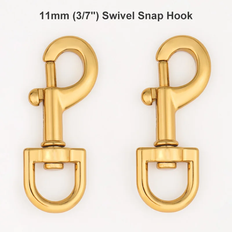 Accessories Handbag Wholesale Swivel Snap Hooks Clips 11mm Tea Gold Swivel Snap Hook Buckle for Dog Leash Purse Bag Diy