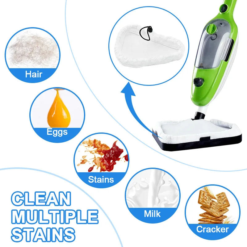 Replacement Cleaner For Steam Mop Pads Washable Microfibre Cloth Floor Pads