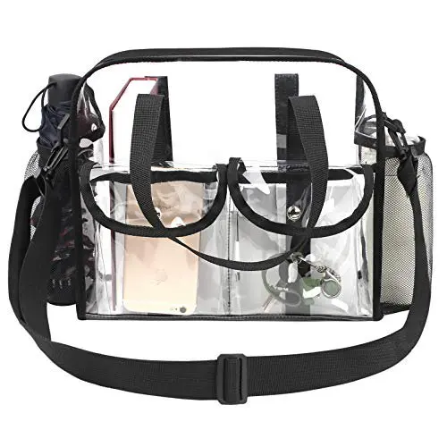 Custom logo printed stadium blanket bag tote,pu leather purse team clear stadium bag,transparent vinyl clear bags stadium