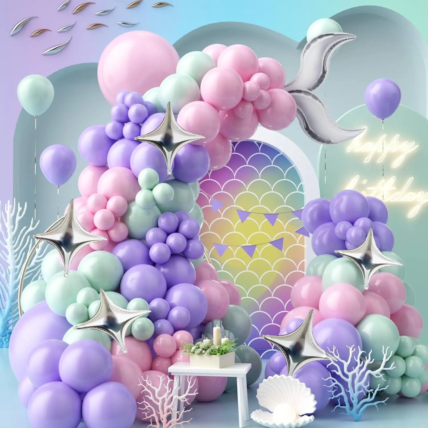 New blue Macaron Balloon Set Arch Chain Opening birthday wedding party wedding decoration Balloon chain set