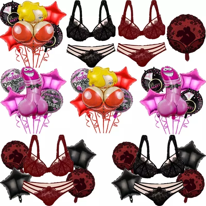Big Willy Foil Balloon Bachelorette Party Inflatable Penis Boobs Ballons Bride To Be Globos Hen Night Adult Party Supplies