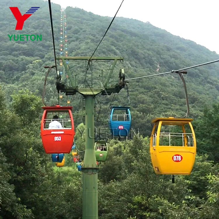 Ropeway Cableway Cable Car Circulating Fixed Grip Four Persons Opening Cabin for Sale