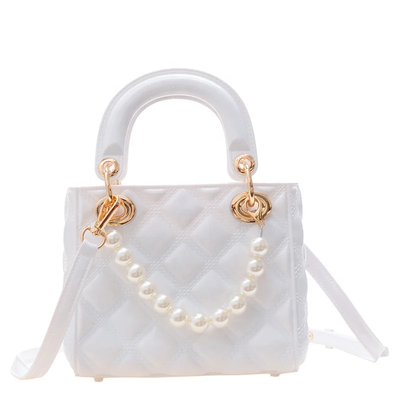 New Style Princess PVC Candy Color Jelly Bag Rhombic Sweety Cute Purse Small Portable Shoulder Handbag For Girls