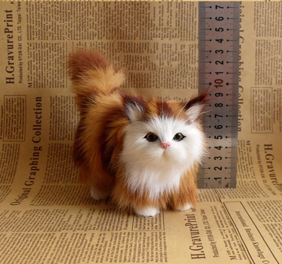 Home Ornements Gift For Girls Birthday Stuffed Real Life Cats Plush Toy Simulation American Shorthair Cute Cat Doll Pet Toys