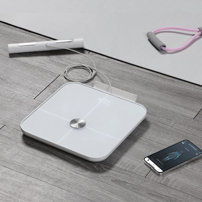 New Bath ITO Glass LED Display 8 Electrode Body Fat Analyzer Monitor Calculator Weight Scale