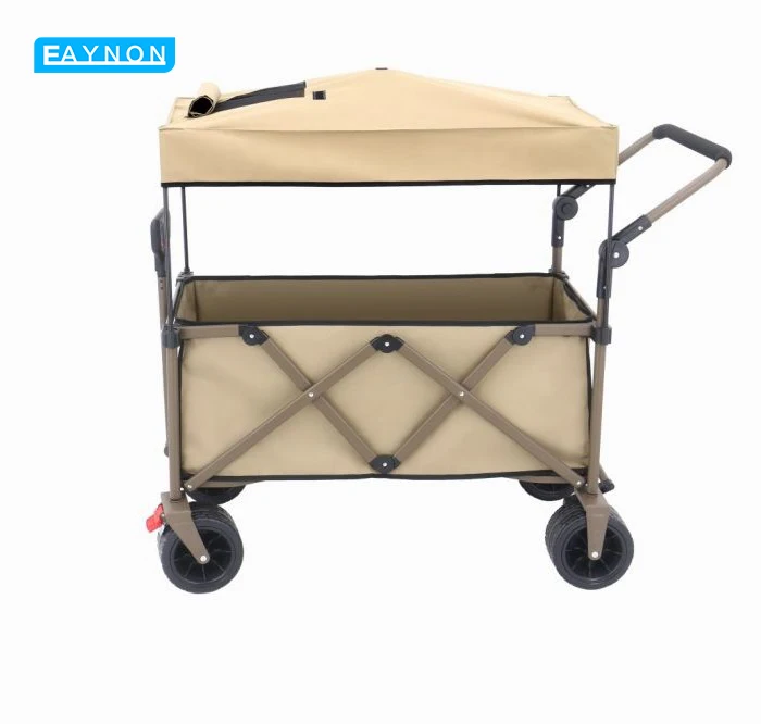 Eaynon Outdoor Folding Mesh Wagon Cart Large Capacity Portable Camping Cart For Shopping Tools Oem Supported