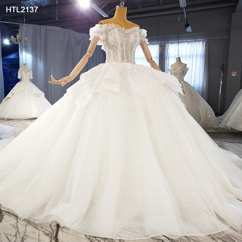 Jancember HTL2137 Luxury off Shoulder long Dress wedding Gowns bridal dress