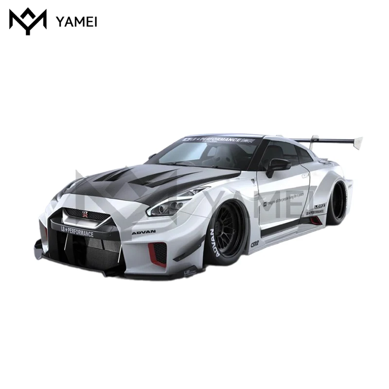 Body Kit For Nissan GTR Upgrade To Third LB Wide Style With Car Bumper Side Skirts Hood Fender Spoiler Car Bodykit