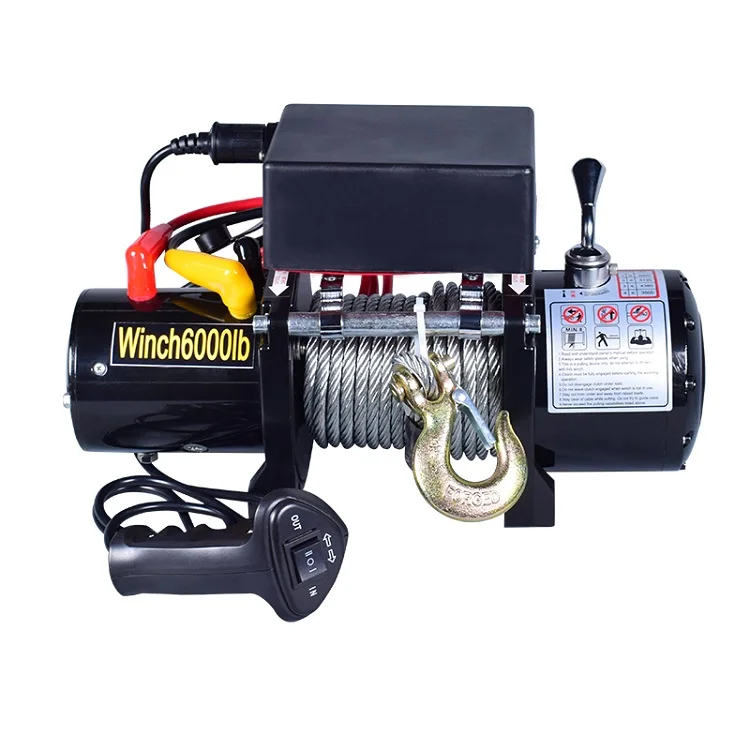 portable 3000lb mini 12v/24v car boat anchor motor electric winch with anti-rotation wire rope