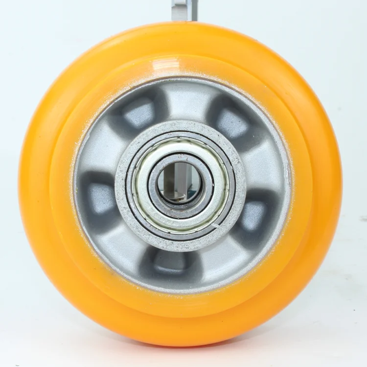 5 inch 100mm heavy duty PU hummer caster wheel with plastic core