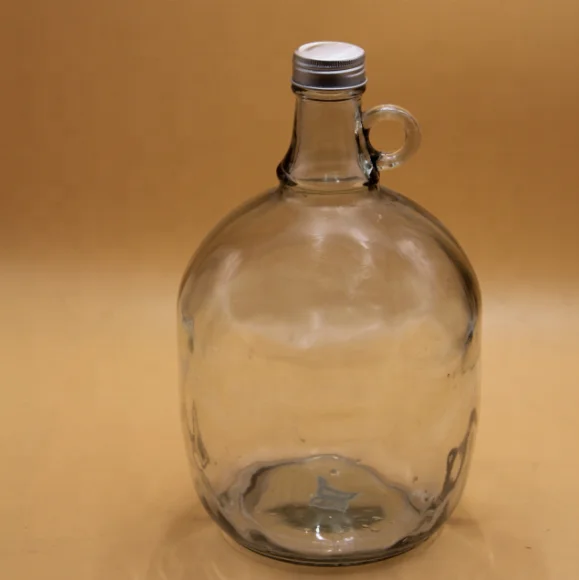 3.9 liter Clear Bottle With Single Ear Handle/California Glass Bottle for Wine Vodka