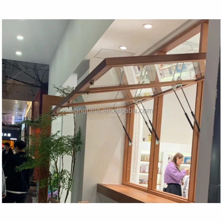 XBH Black Steel Flip Out Window - Transforms Your Kitchen W/one Flip Minimalist Powder Coating Folding Hanging Aluminum Alloy