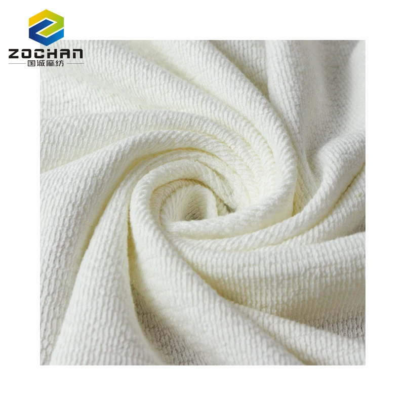 crepe fabric 75% linen 25% cotton crepe jersey weft knit Eco-friendly fabric for hoodie