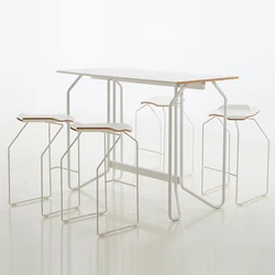 Amazon hot Stainless steel student dining conjoined Siamese table chair for 4 seater for school