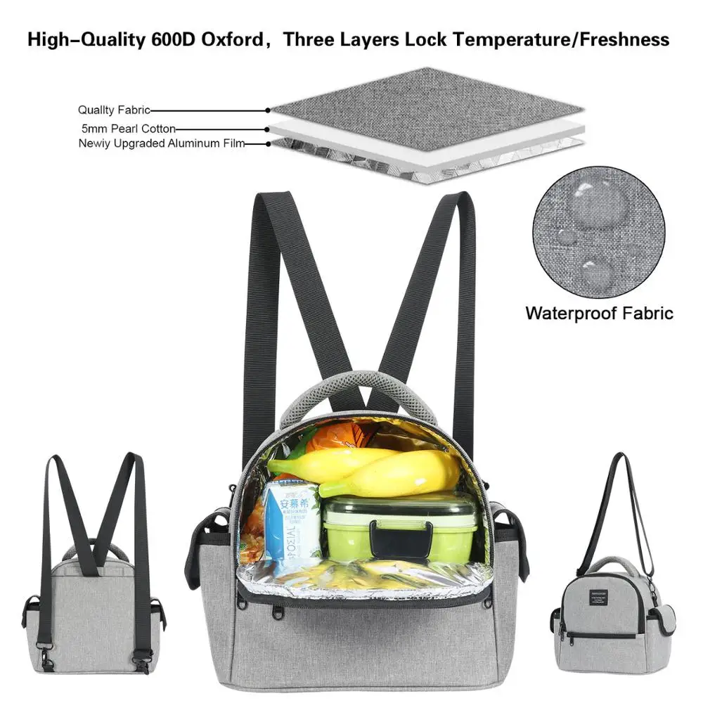 2022 New Stylish Lunch Box With Bag Thermal Backpack Food Delivery Thermos Shoulder Bags Small Lunch Bags For School Kids