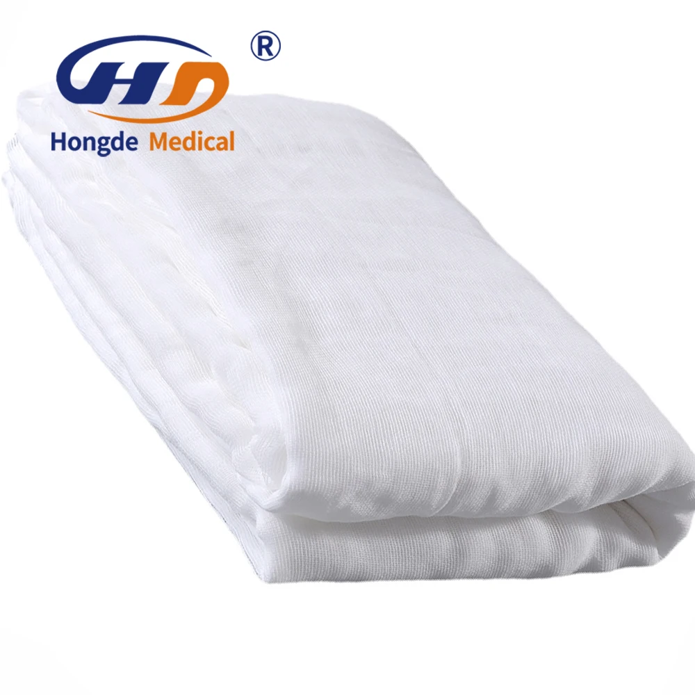 HD-805 Medical Absorbent Gauze, bleached zig-zag gauze or pillow type gauze roll, jumbo roll for hospital and home use