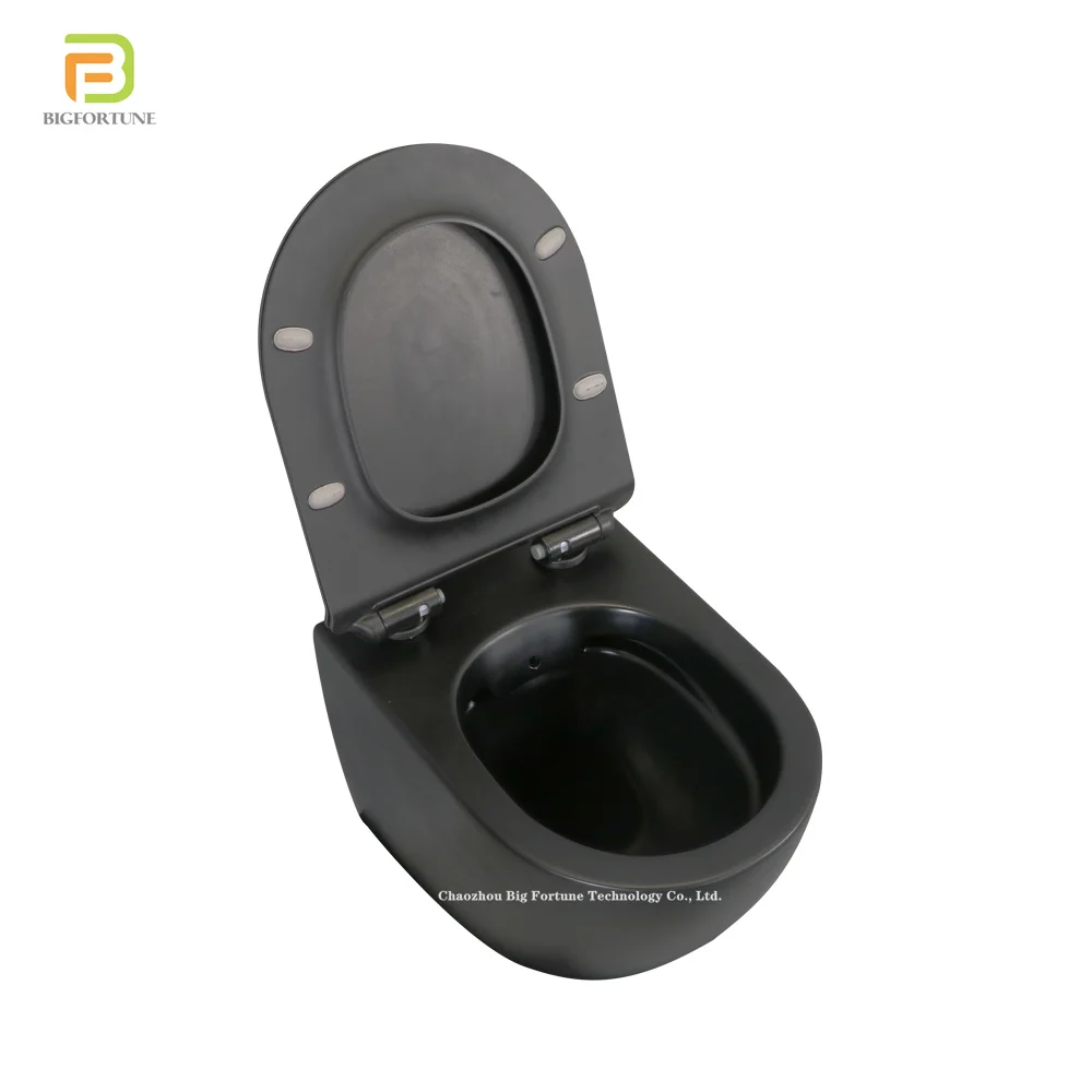 European ceramic hanging toilet bathroom wall mounted wc sanitary ware p trap matt black wall hung toilet with tank