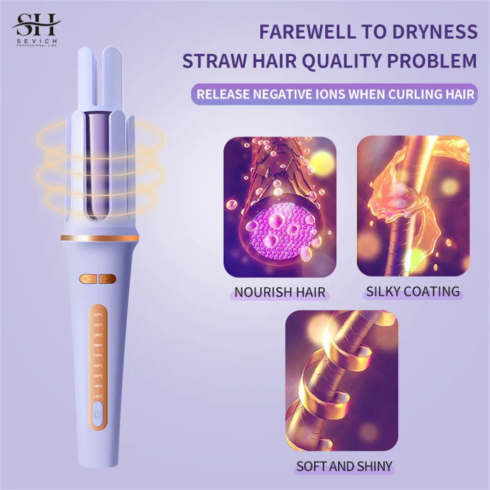 Hair Curler Wireless Automatic Portable Mini Waver Rotating Cordless Hair Straightener And Curler 2 In 1