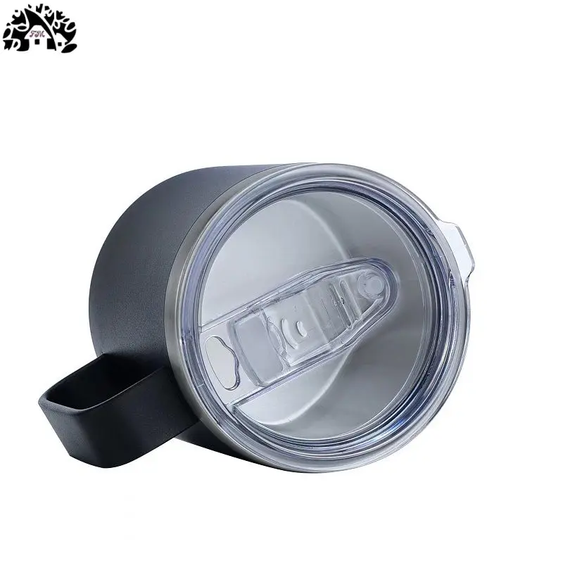 14oz Stainless Steel clear  Lid and With Handle Tumbler Double Wall Vacuum Insulated Beer Coffee Mug travel cup Custom LOGO