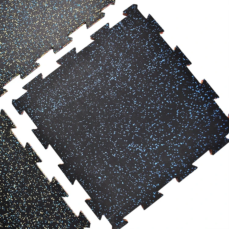 Recycled Rubber Interlocking Gym Tile 485mm*485mm*15mm Durable Puzzle Rubber Flooring Mat Supplier