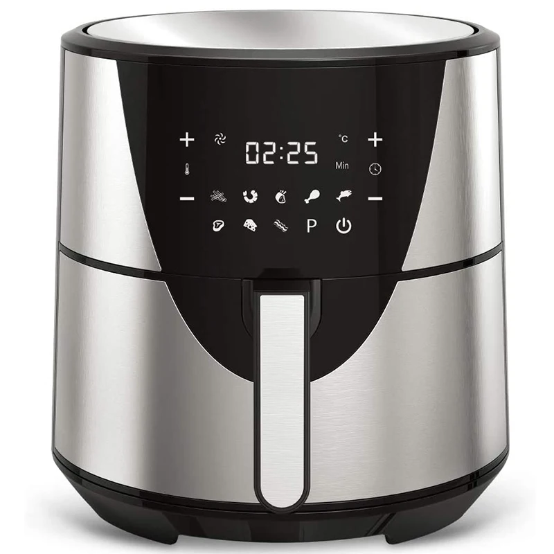 High performance electric air fryer 360 fast air heat circulation digital air fryer with 2 heating elements